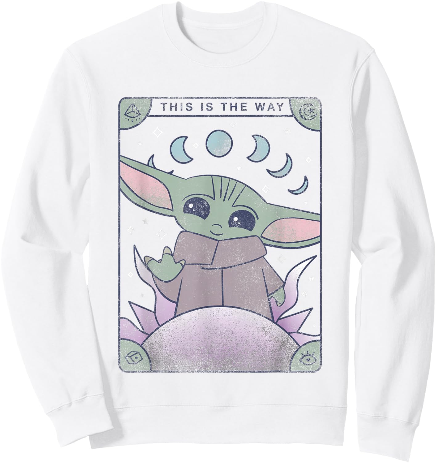 Star Wars The Mandalorian Grogu This Is The Way Retro Logo Sweatshirt - Sweatshirt | White
