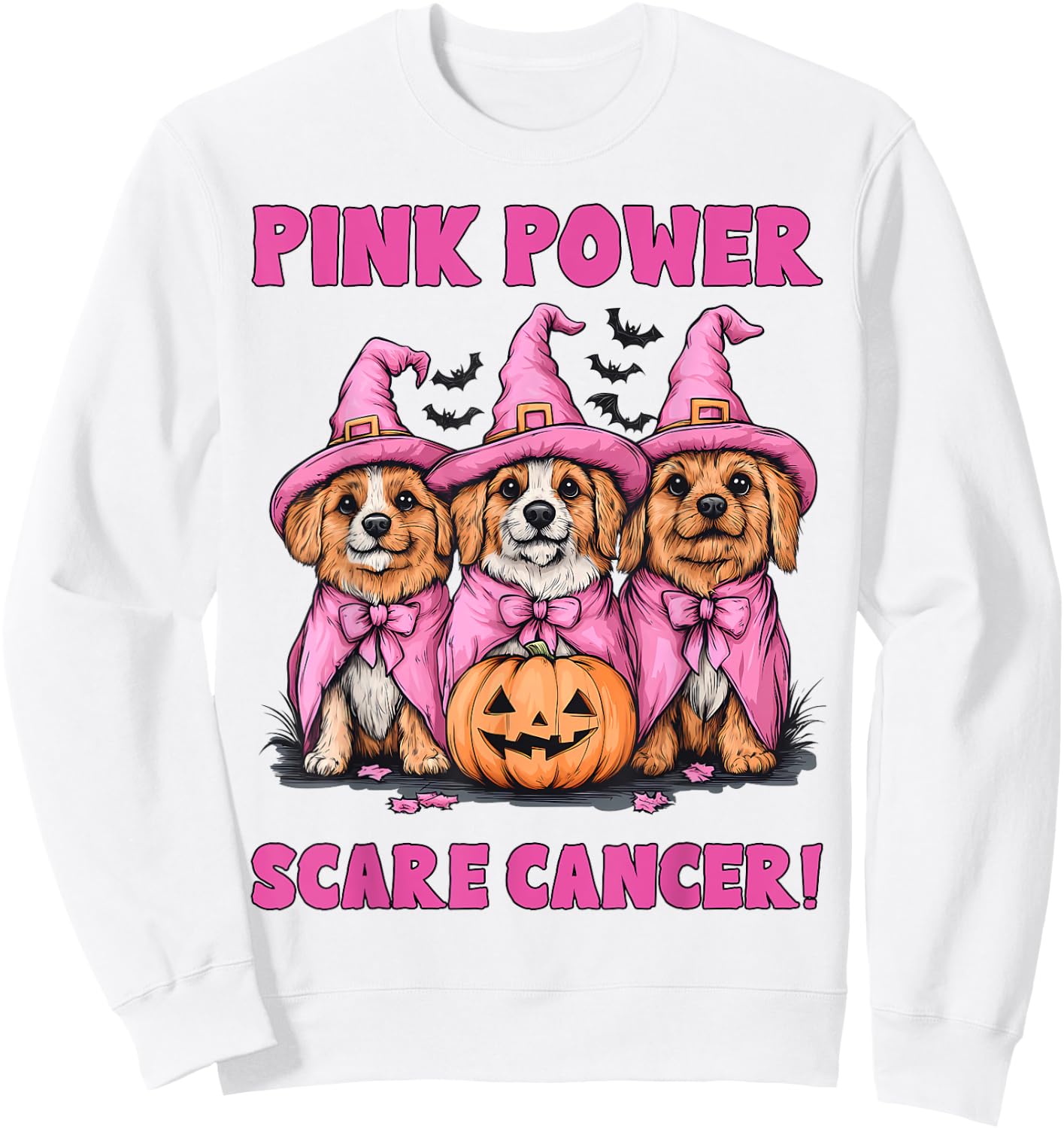In October We Wear Pink Australian Shepherd Breast Cancer Sweatshirt - Sweatshirt | White