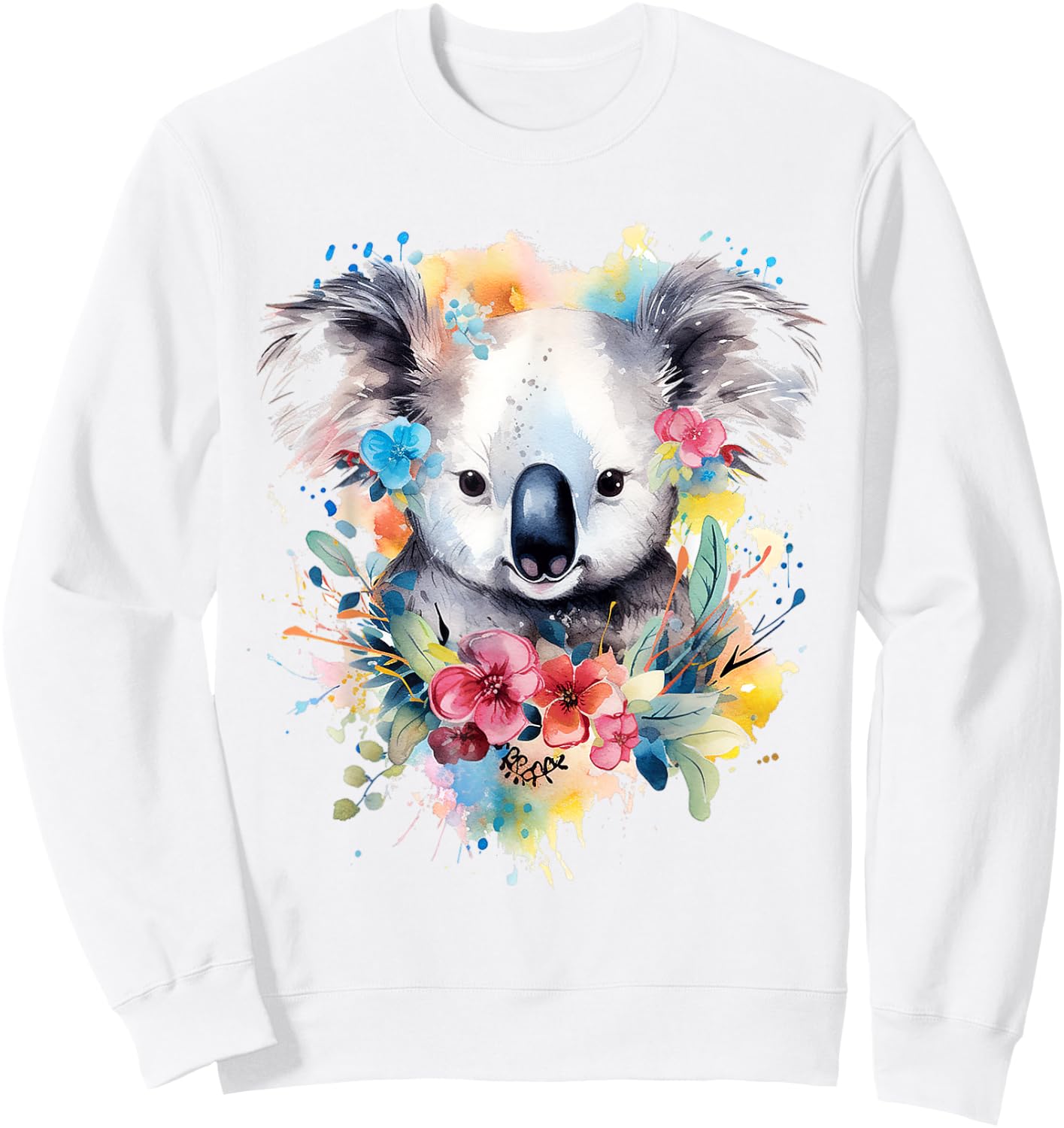 Koala Animal Colorful Motif Painting Art Abstract Koala Sweatshirt - Sweatshirt | White