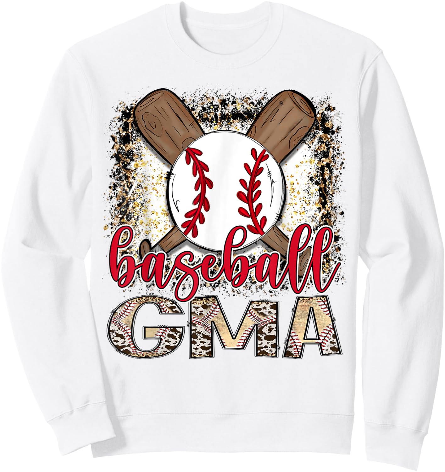 Baseball Gma Leopard Proud Ball Gma Game Day Sweatshirt - Sweatshirt | White