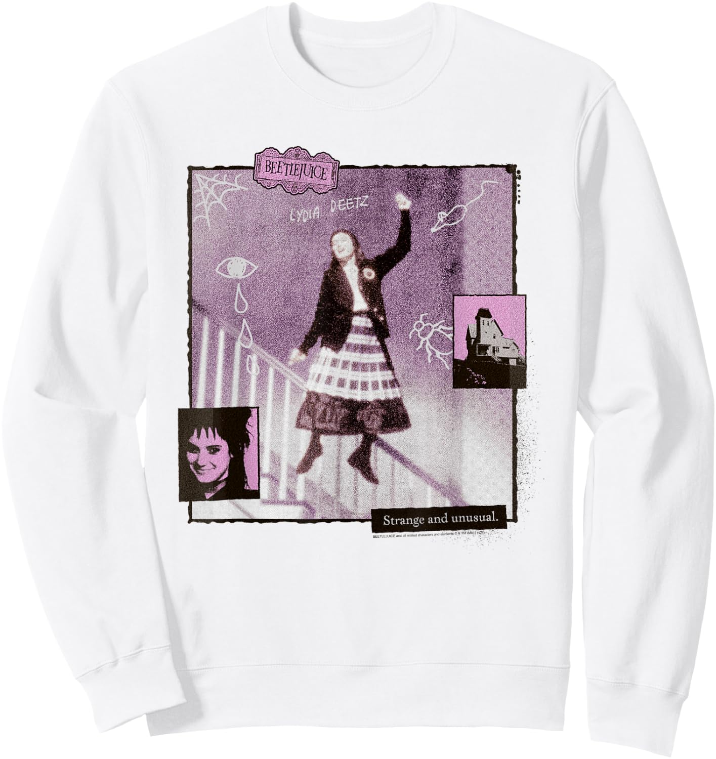 Beetlejuice Lydia Deetz Dance Vintage Collage Movie Sweatshirt - Sweatshirt | White