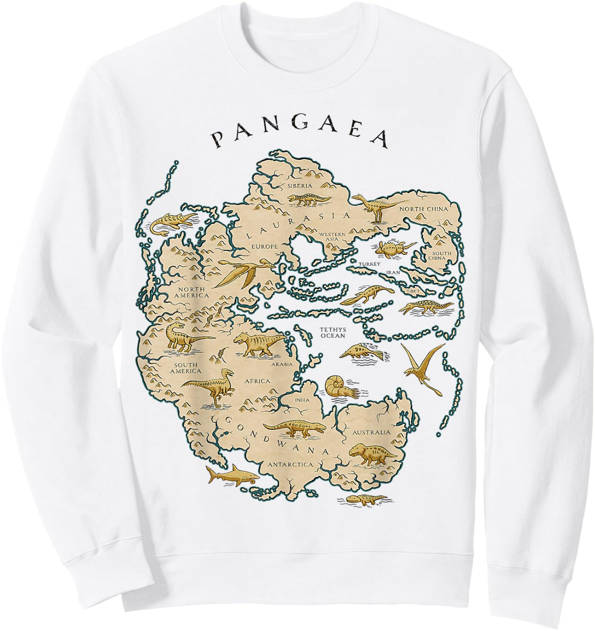 Reunite Pangaea World Map History Geology Earth Geologist Sweatshirt - Sweatshirt | White