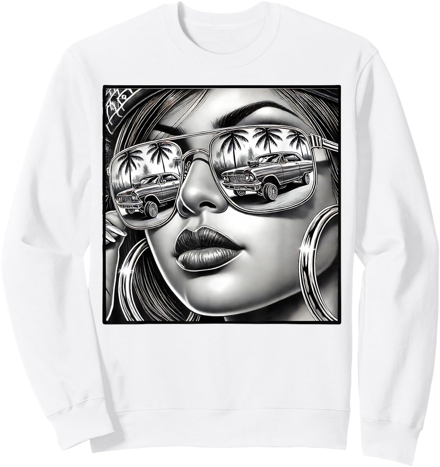 Urban Cultura Chicano Latino Mexican Pride Lowrider Chola Sweatshirt - Sweatshirt | White