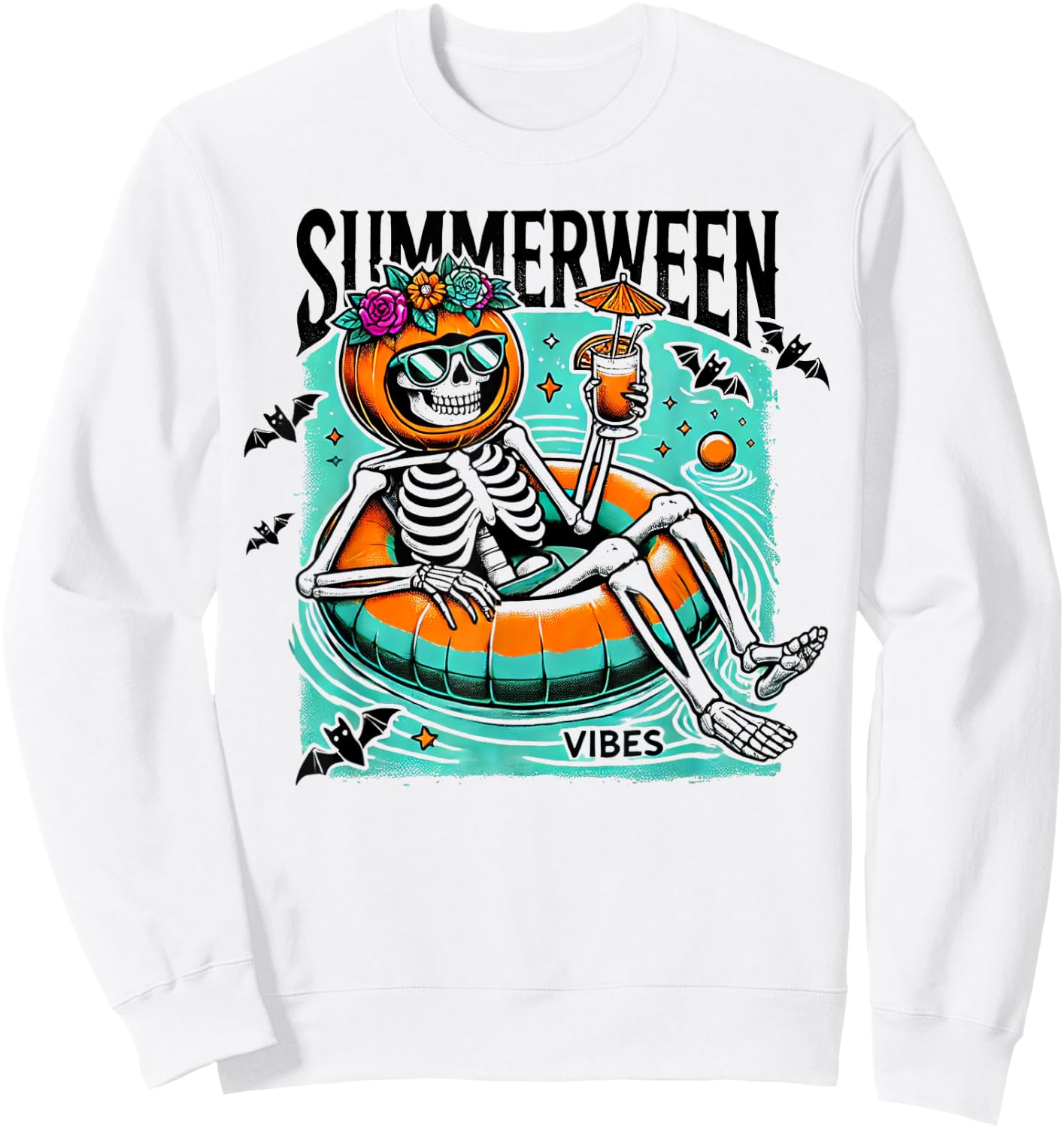 Summerween Vibes - Halloween Summer Fun Sweatshirt - Sweatshirt | White