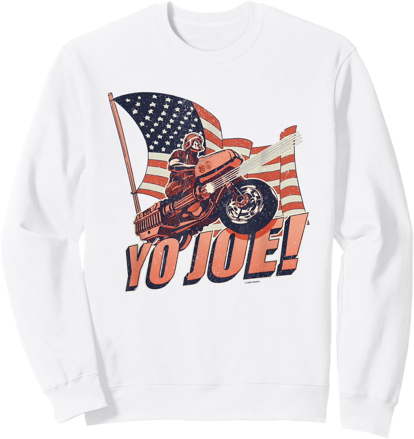 G.I. Joe Americana Yo Joe! Classic Vintage Big Chest Poster Sweatshirt - Sweatshirt | White