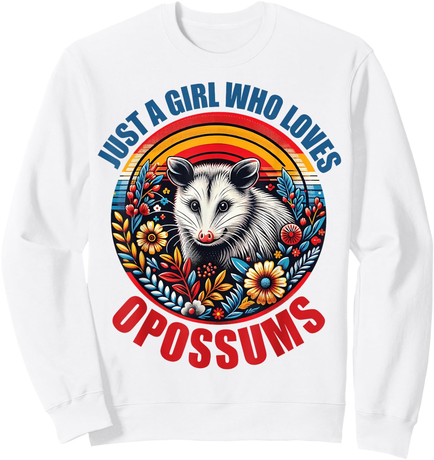 Girls Opossums-Shirt Kids Teen Just A Girl Who Loves Possum Sweatshirt - Sweatshirt | White