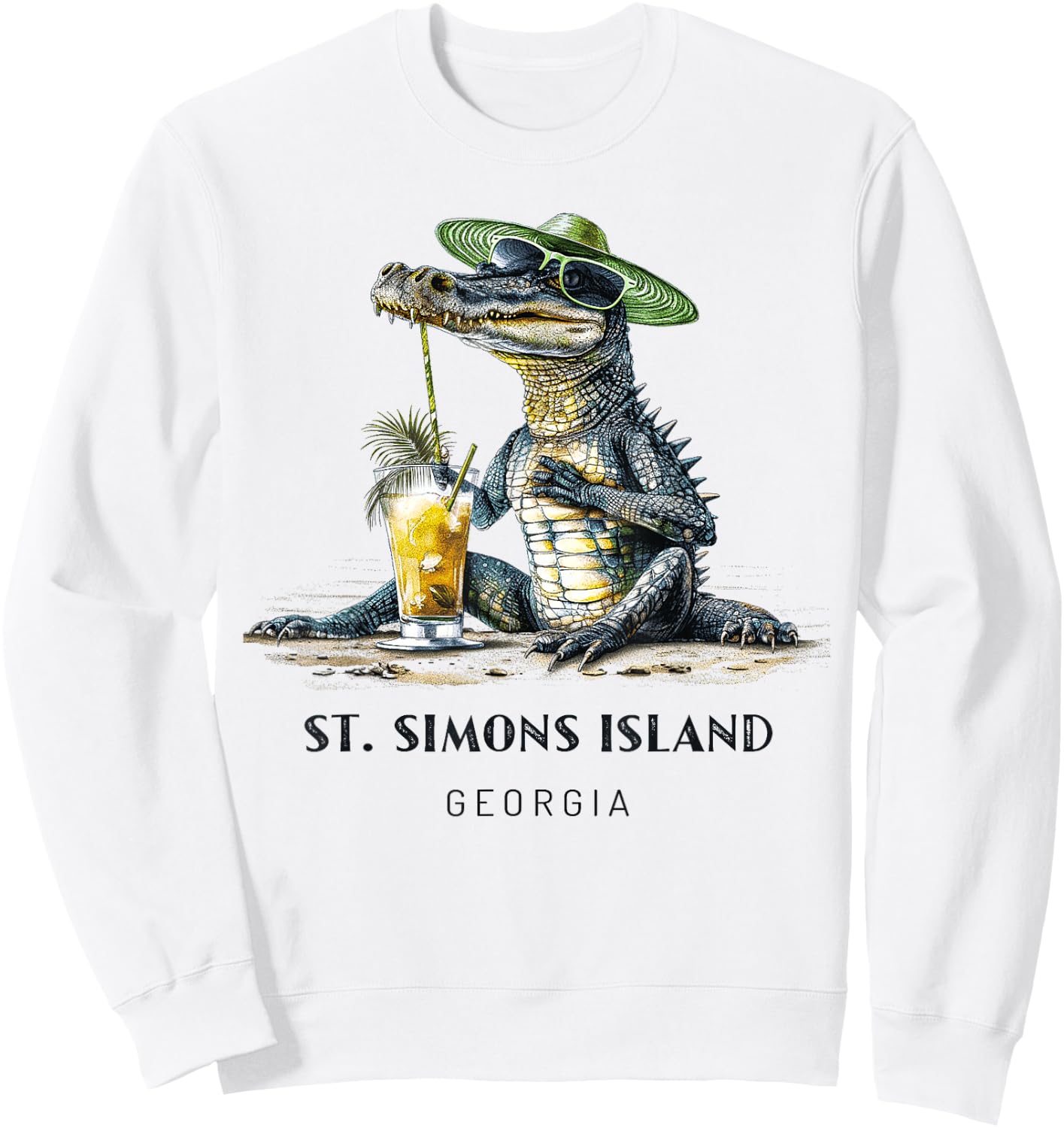 St. Simons Island Georgia Sweatshirt - Sweatshirt | White
