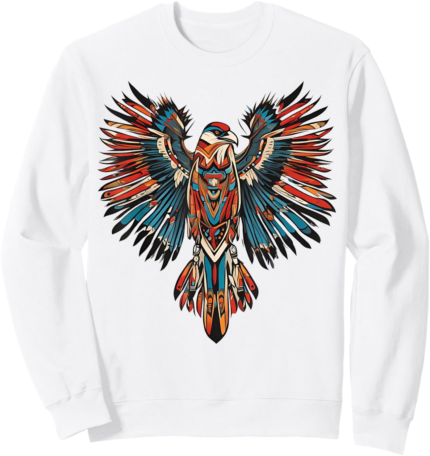 Thunderbird Native American Indian Day Tribal Art Sweatshirt - Sweatshirt | White