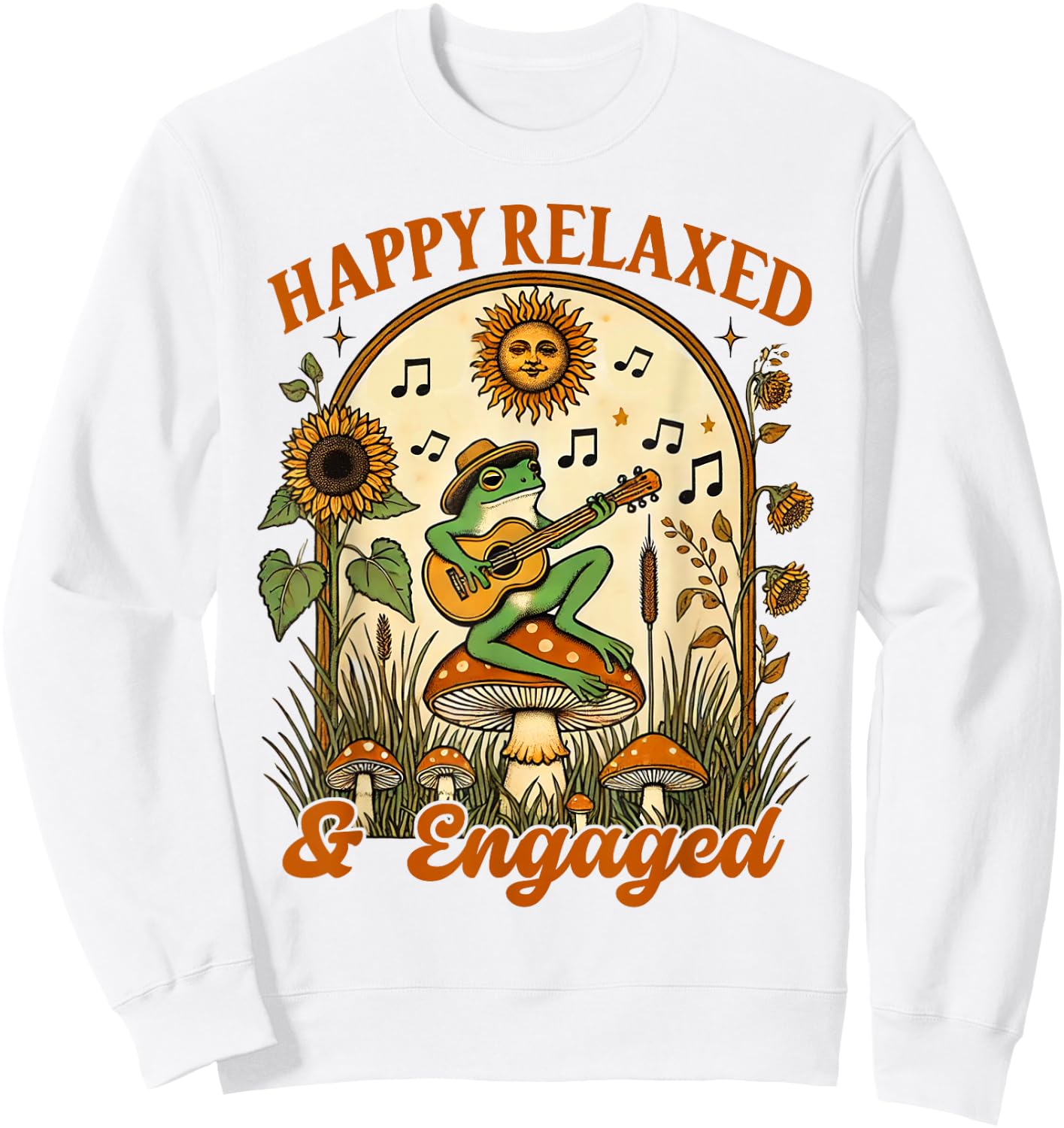 Behavior Analyst ABA Frog Mushroom Happy Relaxed & Engaged Sweatshirt - Sweatshirt | White