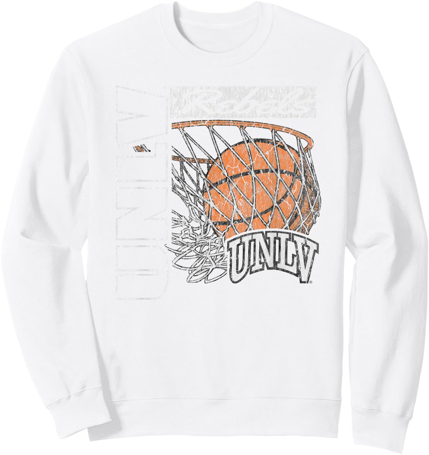 UNLV Rebels Vintage Basketball 90's Red Officially Licensed Sweatshirt - Sweatshirt | White