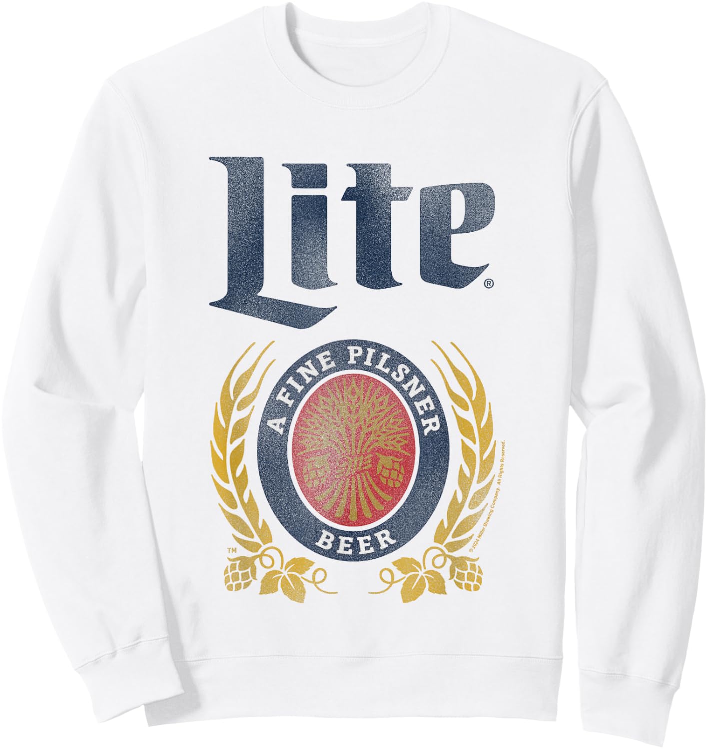 Miller Lite A Fine Pilsner Vintage Beer Label Sweatshirt - Sweatshirt | White