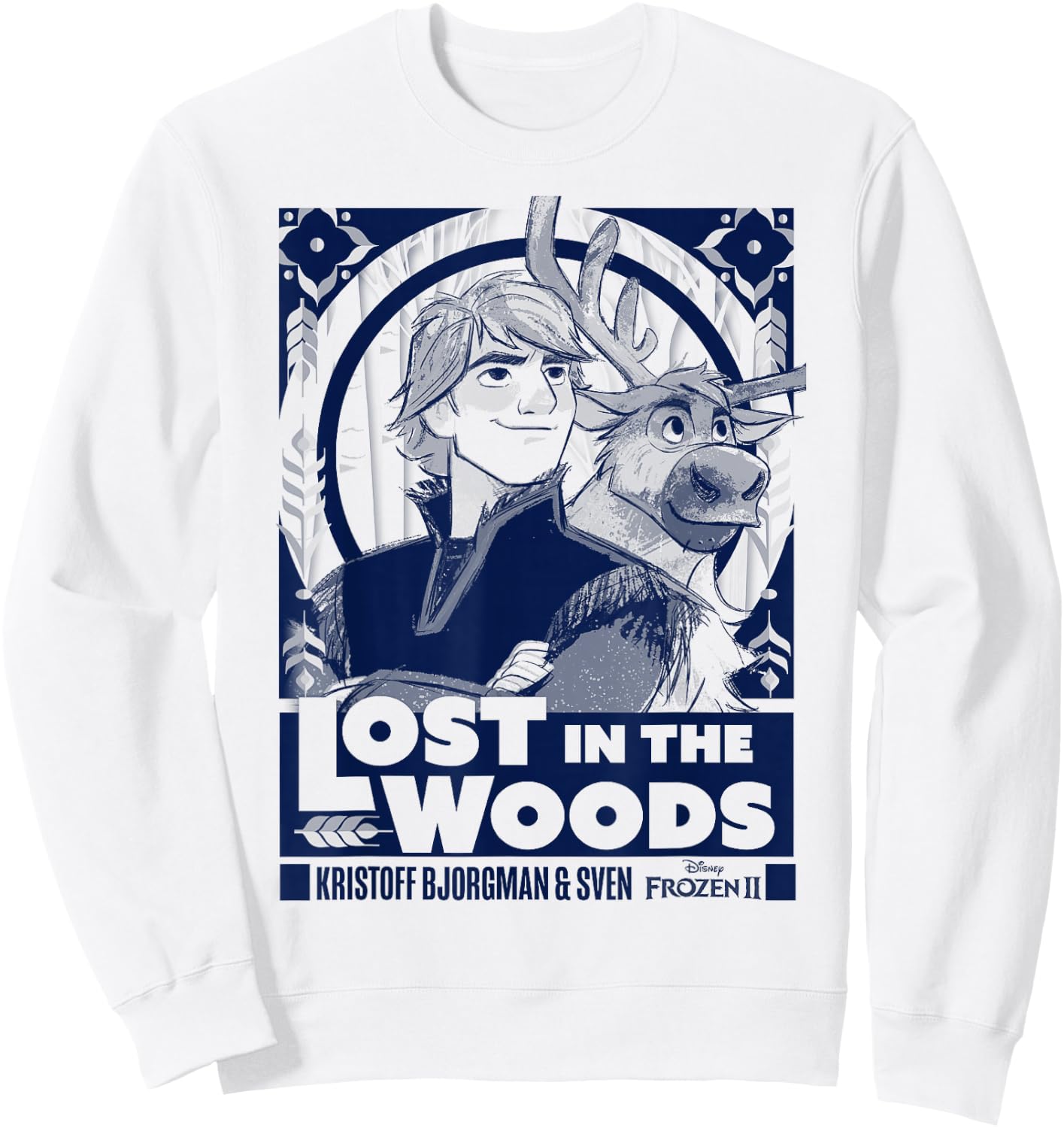 Disney Frozen 2 Kristoff & Sven Lost in The Woods Poster Sweatshirt - Sweatshirt | White