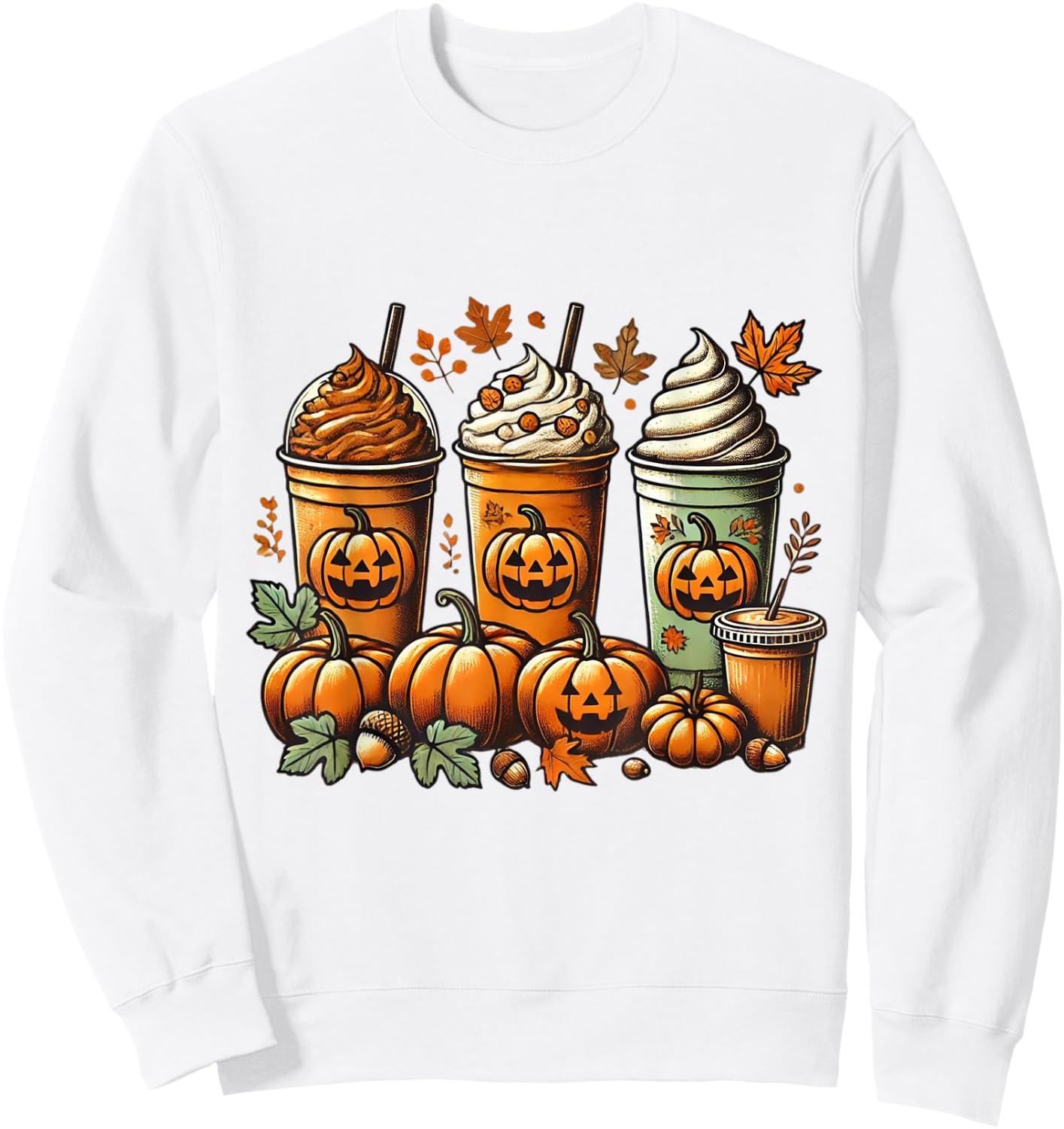 Pumpkin Spice Latte and Fall Coffee Perfect for Thanksgiving Sweatshirt - Sweatshirt | White