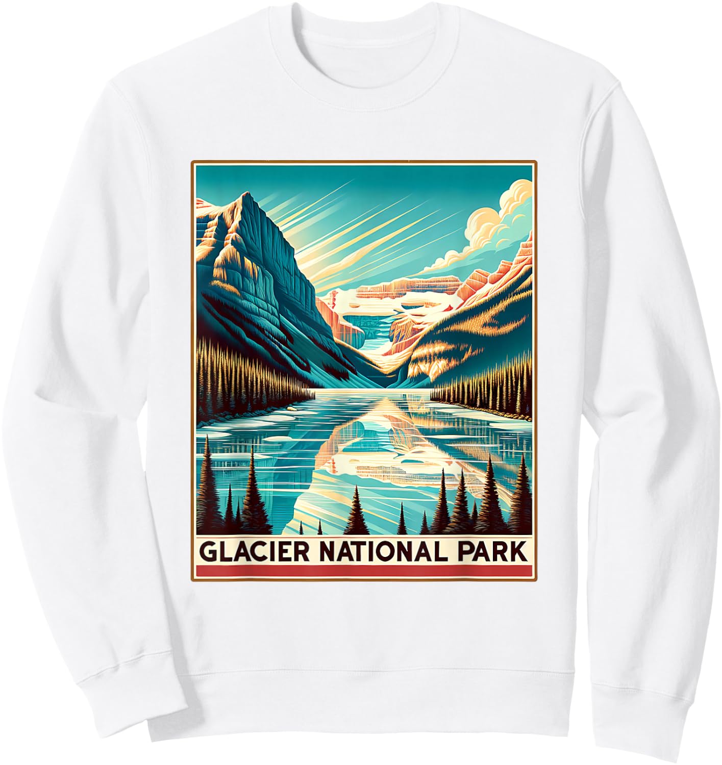 Glacier National Park Sweatshirt - Sweatshirt | White