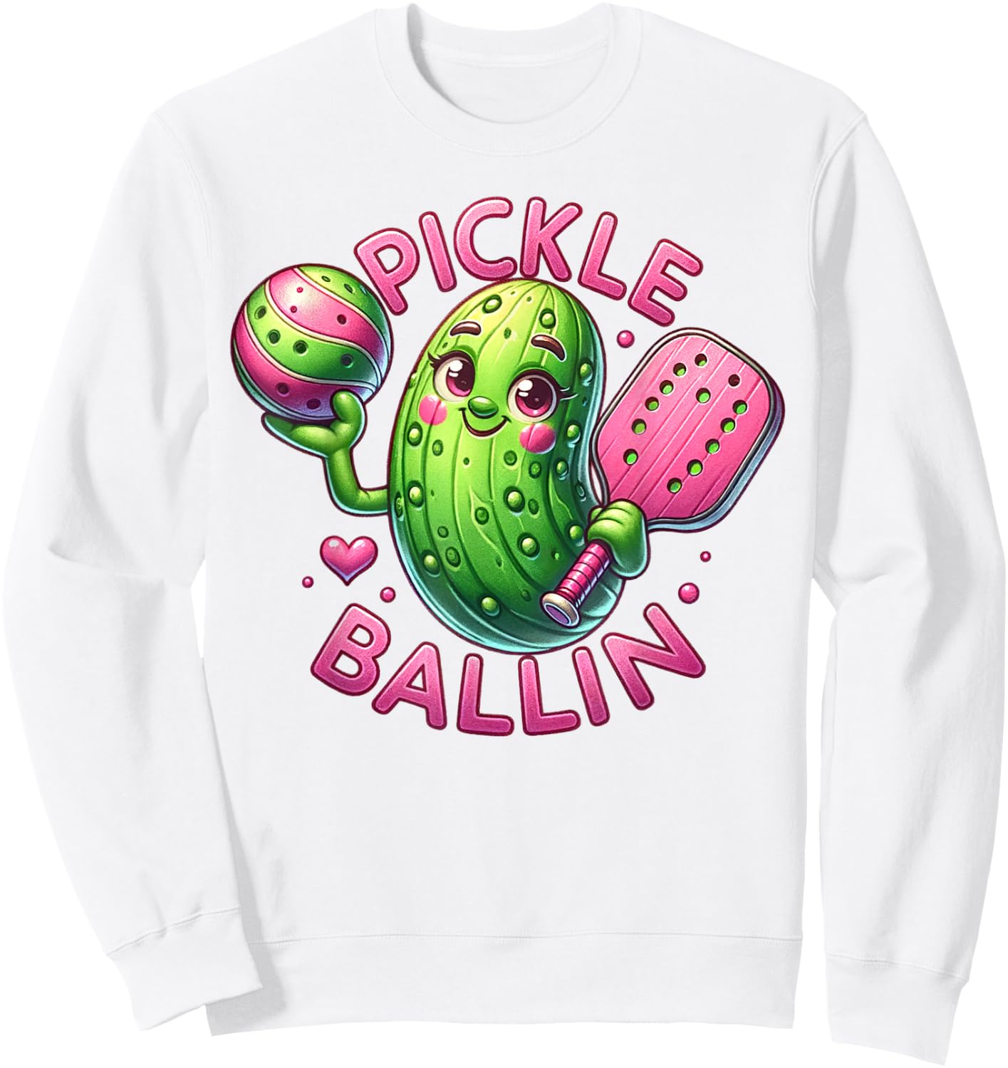 Funny Pickleball Dink Player Women or Men's Adult Pun Sweatshirt - Sweatshirt | White
