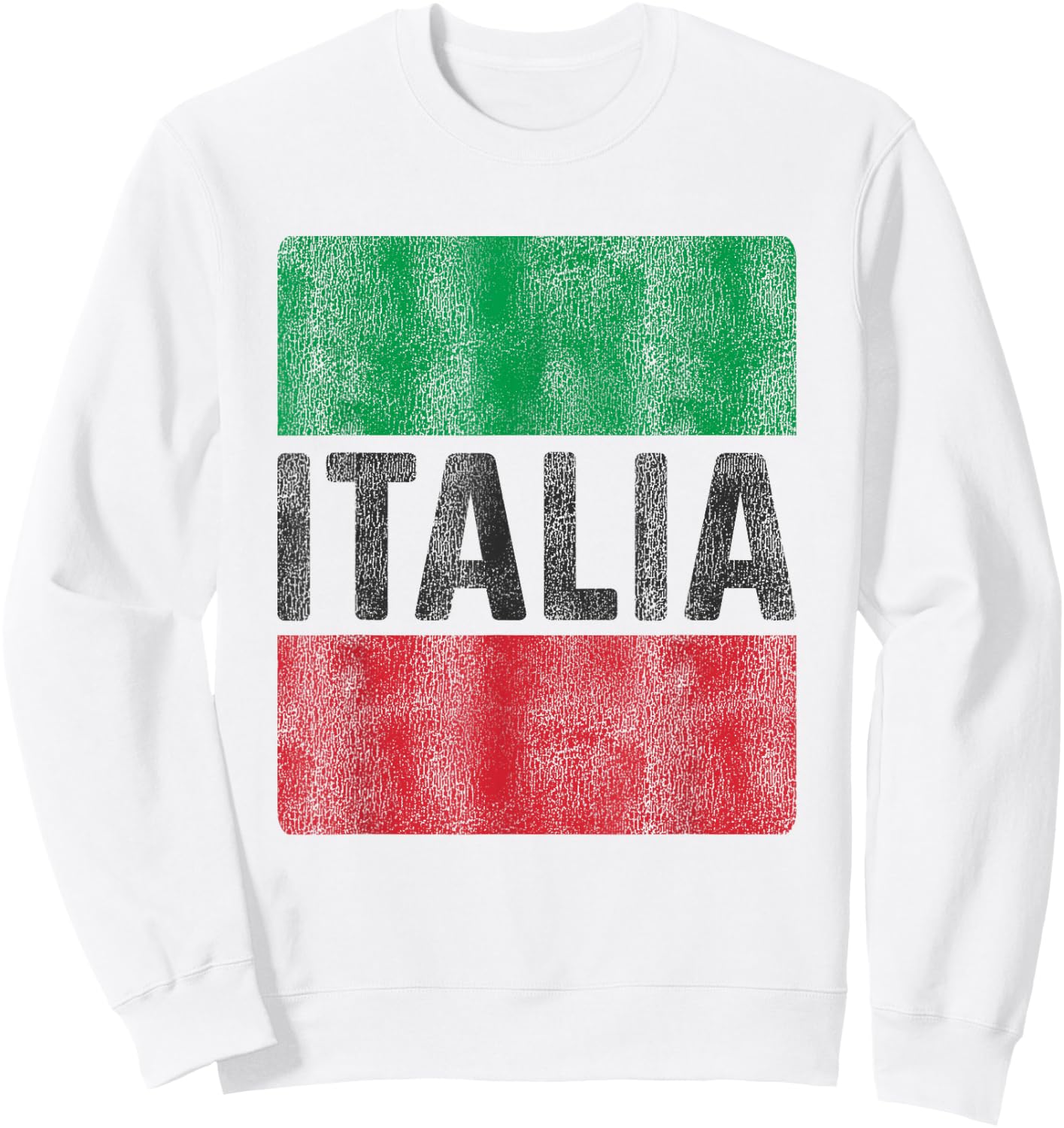 Vintage Italia Flag of Italy Souvenir Italian Sweatshirt - Sweatshirt | White