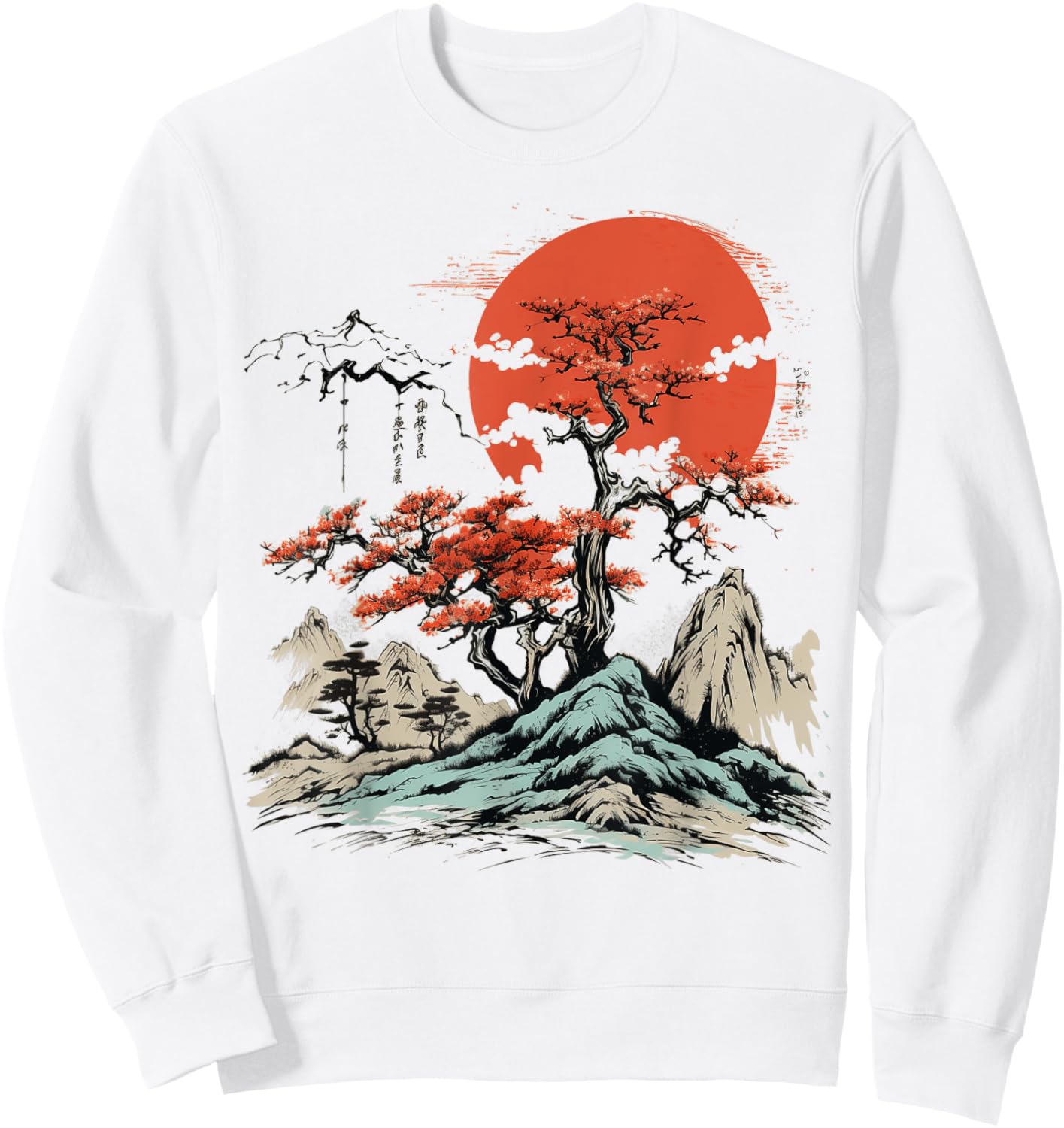 Asian Landscape Scenery Graphic Men Women Boys Girls Sweatshirt - Sweatshirt | White