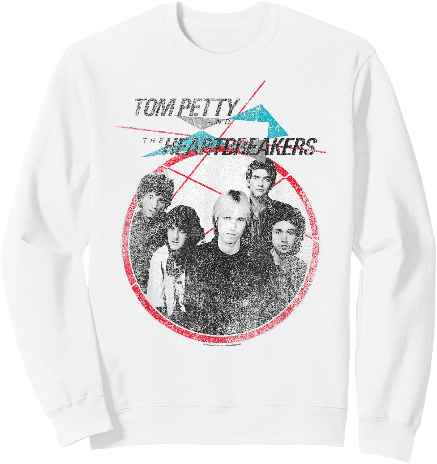 Tom Petty Long After Dark Band Photo Circle Distressed Sweatshirt - Sweatshirt | White