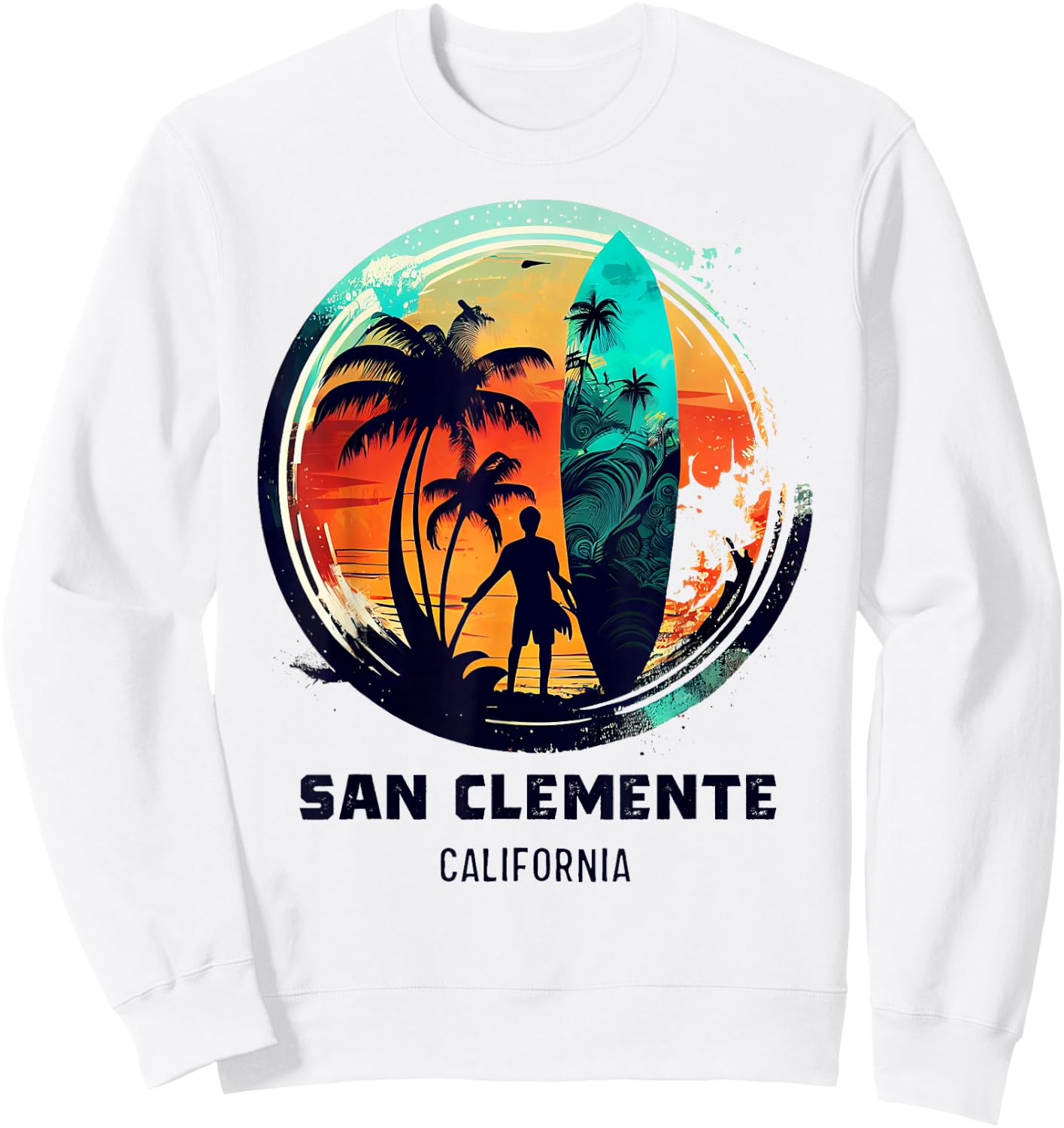 San Clemente California Sweatshirt - Sweatshirt | White