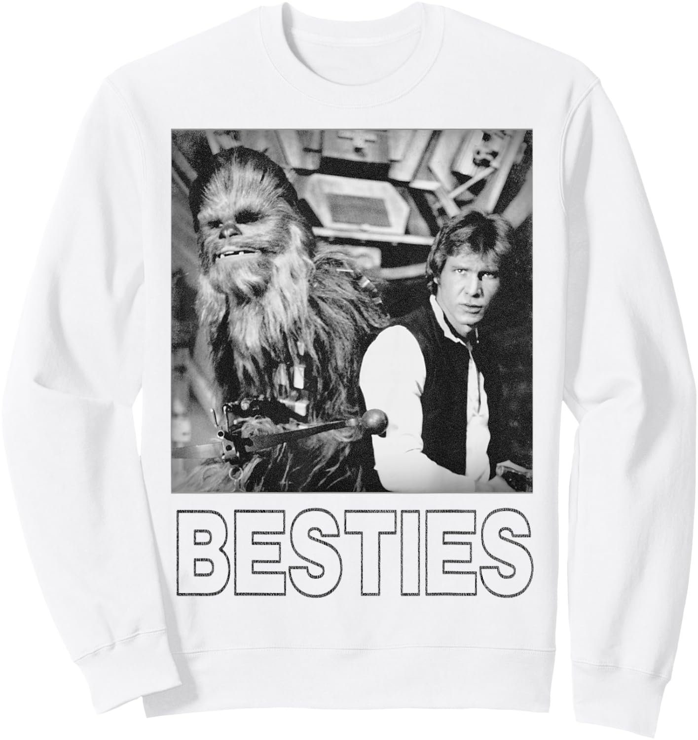 Star Wars Han Solo Chewbacca Besties Graphic Sweatshirt - Sweatshirt | White