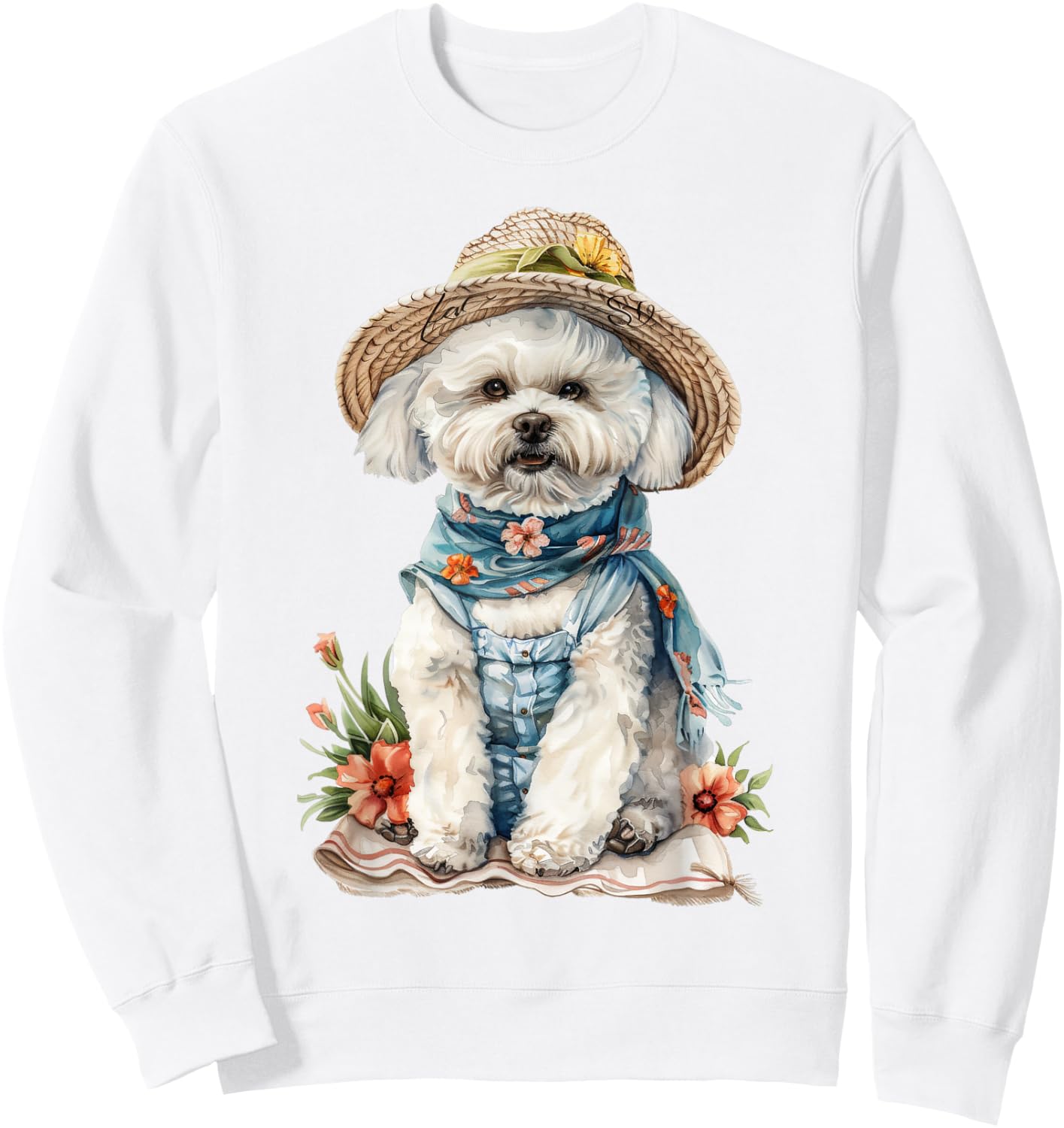 Summer Dog Bichon Frise Women Girls Kids Sweatshirt - Sweatshirt | White