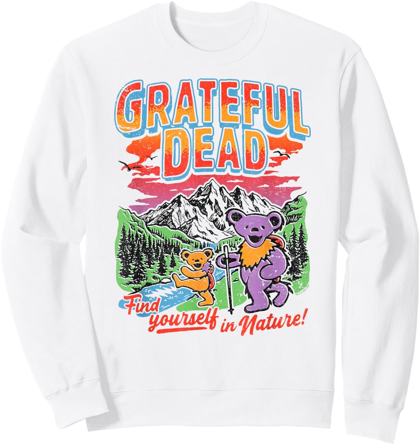 Grateful Dead Find Yourself in Nature Hiking Bears Band Sweatshirt - Sweatshirt | White