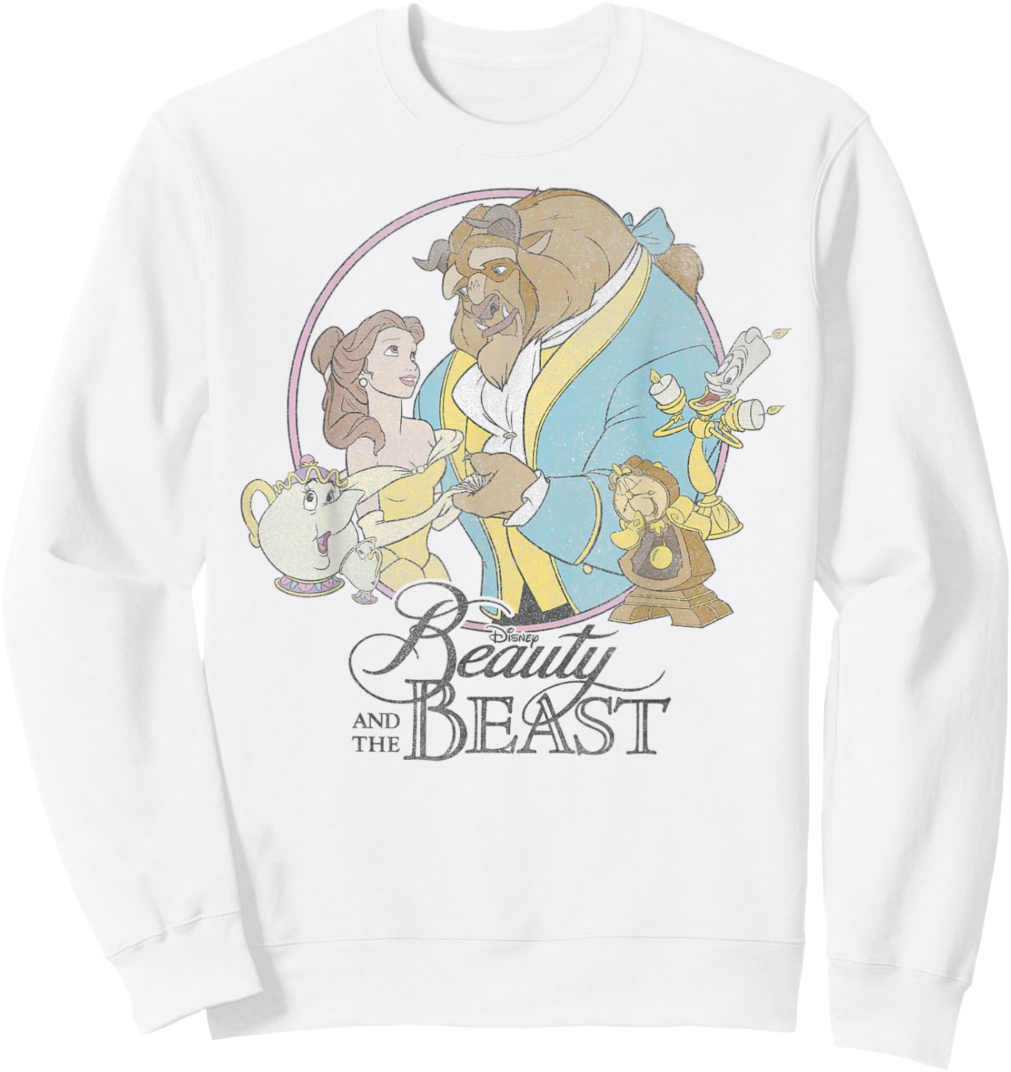 Disney Beauty And The Beast Classic Group Shot Sweatshirt - Sweatshirt | White