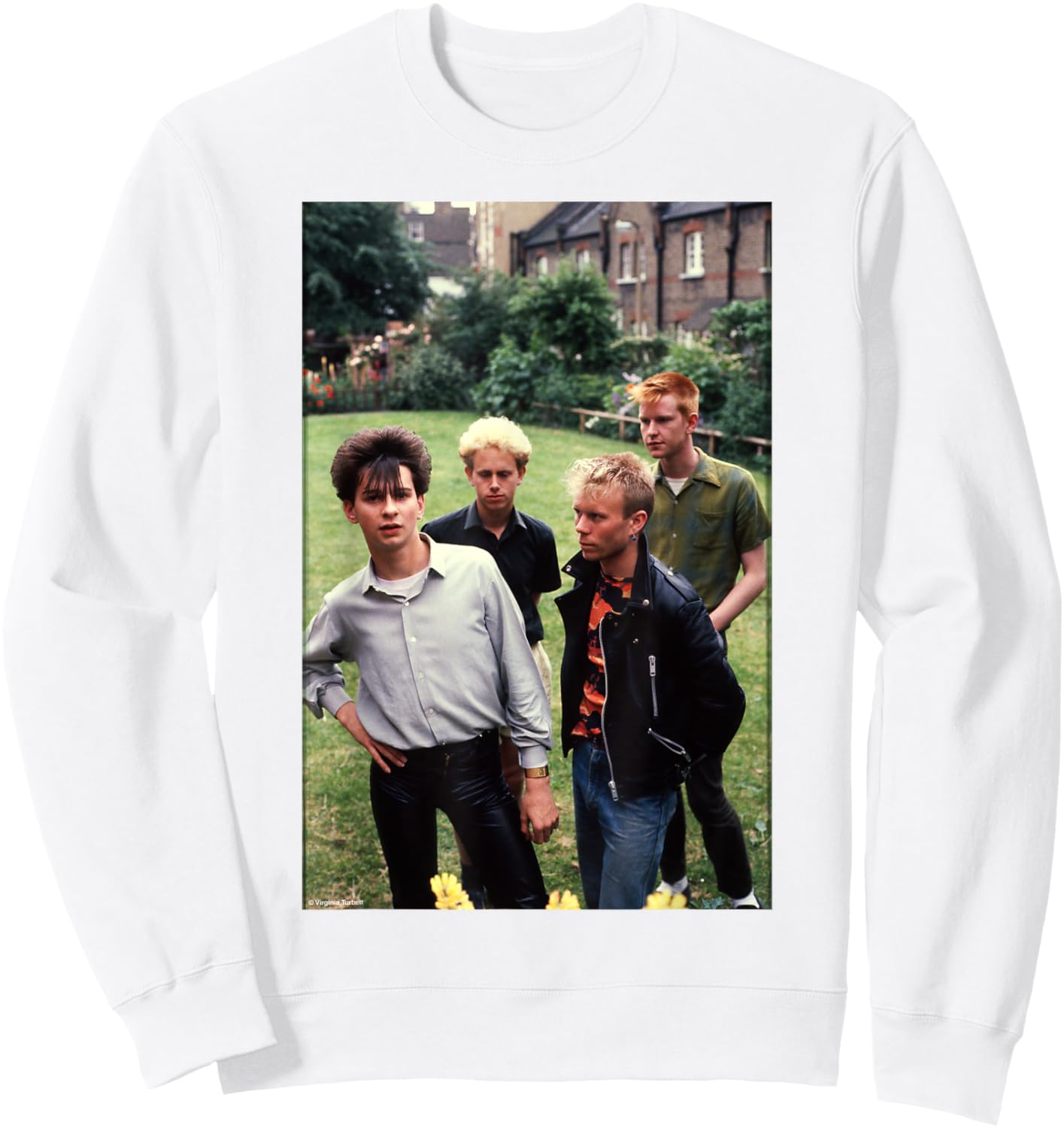 Depeche Mode Band Portrait 80s By Virginia Turbett Sweatshirt - Sweatshirt | White