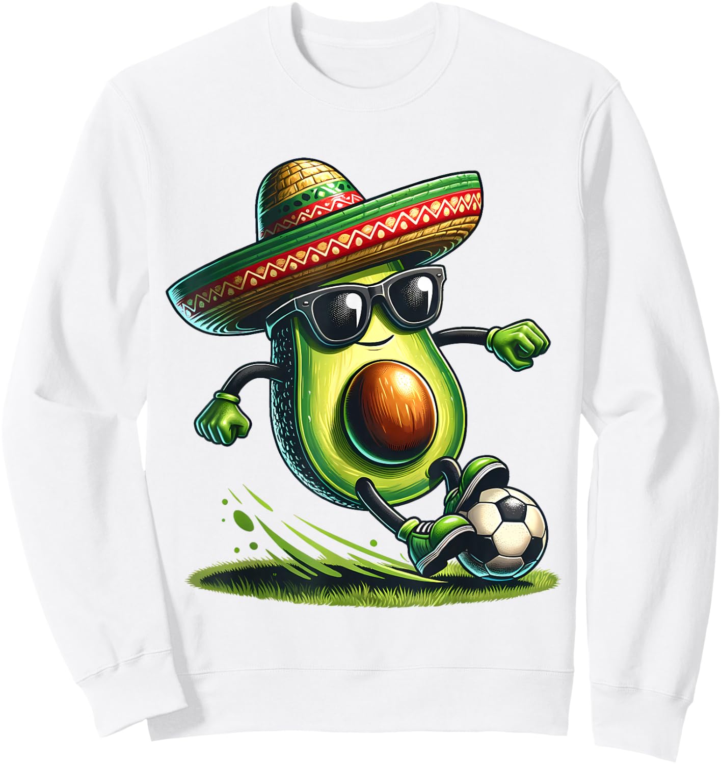 Funny Cinco De Mayo Avocado Showing Soccer Skills Outfit Sweatshirt - Sweatshirt | White