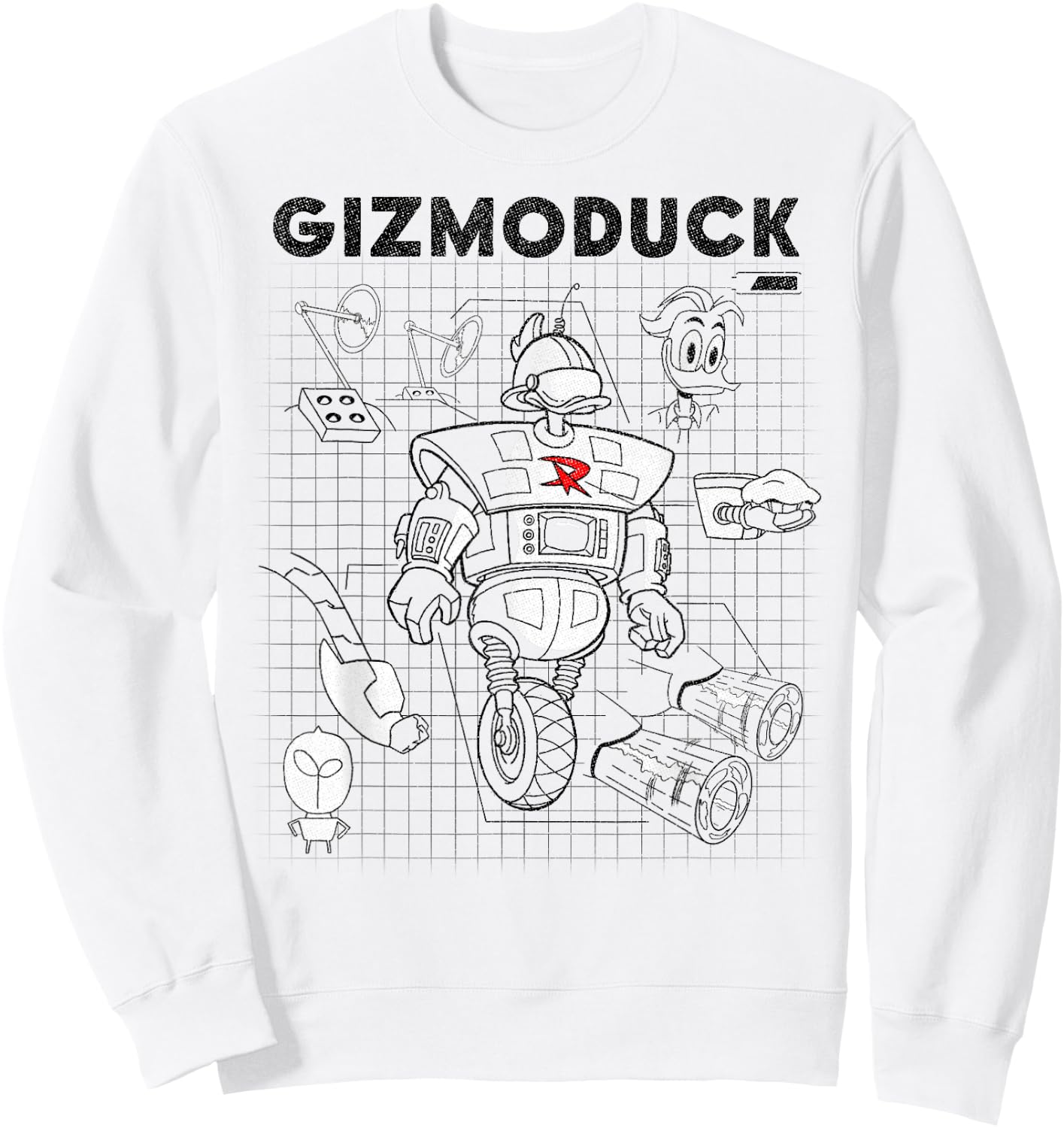 Disney DuckTales Gizmoduck Schematic Sweatshirt - Sweatshirt | White
