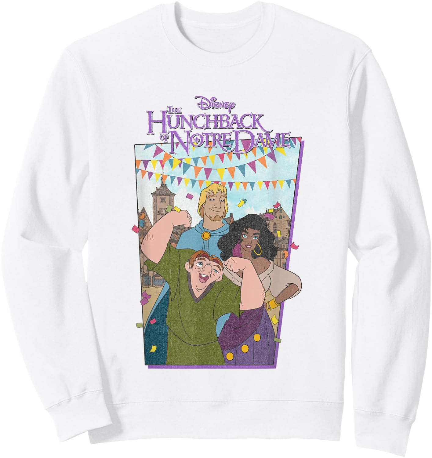 Disney The Hunchback of Notre Dame Iconic Group Shot Poster Sweatshirt - Sweatshirt | White