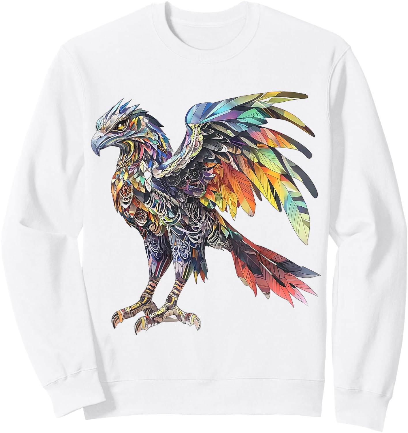 Griffin Mythical Graphic Fantasy Artwork Griffin Sweatshirt - Sweatshirt | White