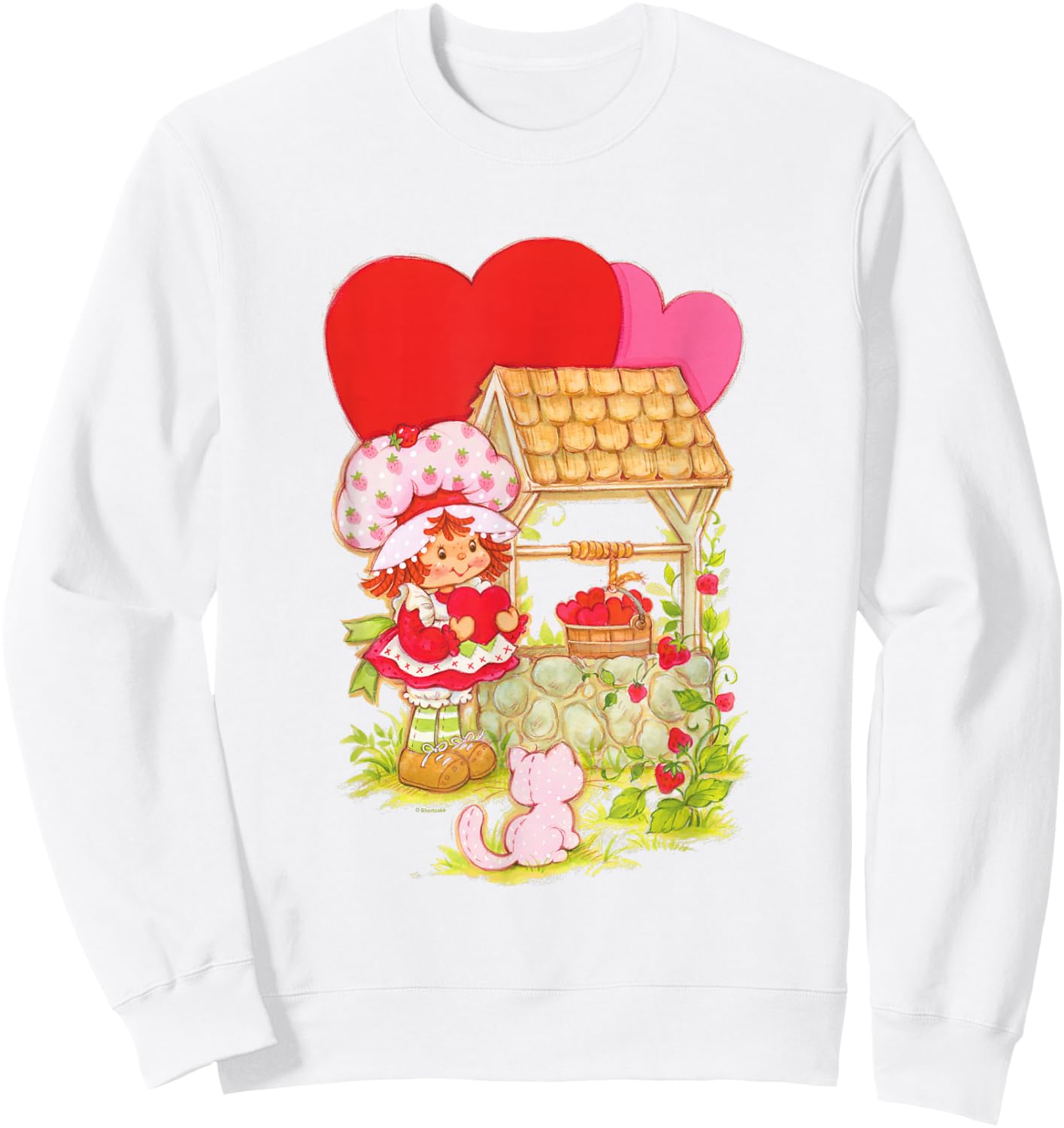 Strawberry Shortcake & Custard By Well Valentine's Day Sweatshirt - Sweatshirt | White