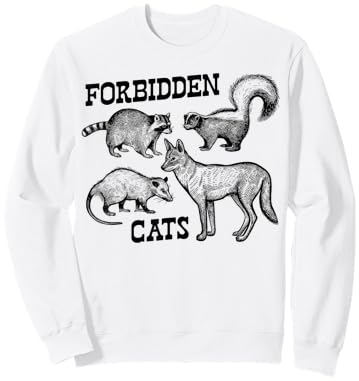Vintage Forbidden Cats Animals Lover Sweatshirt - Sweatshirt | White