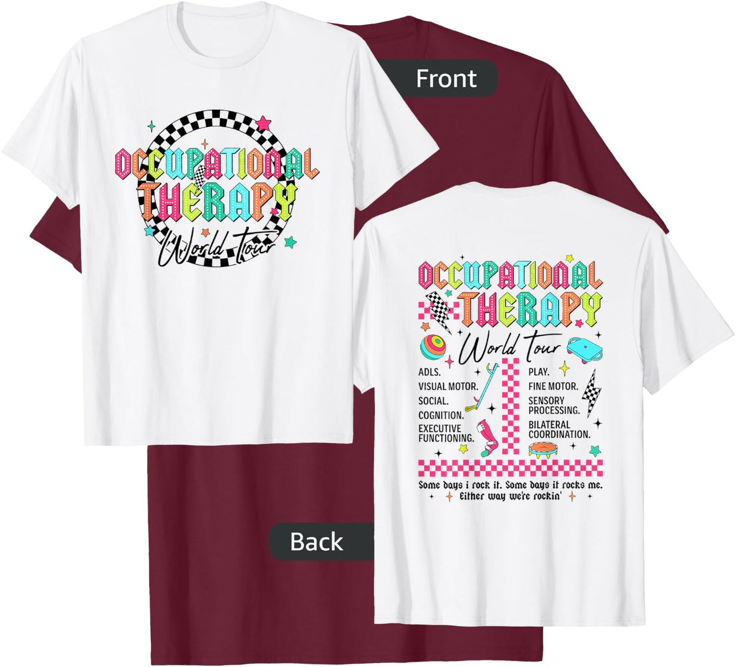 Occupational Therapy World Tour New OT Squad COTA OTA T-Shirt - T-Shirt | Maroon