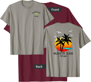 2 Sided Galveston Island, Texas Destination Gift Beachwear T-Shirt - T-Shirt | Maroon