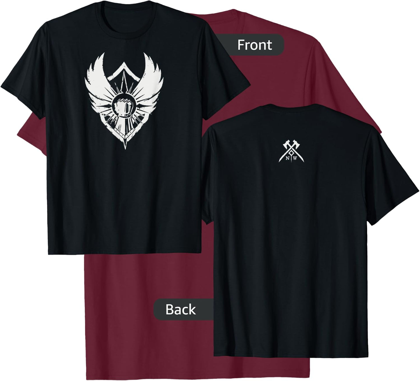 Amazon Games - New World Covenant Logo , Men's Black Small Classic Fit Short Sleeve Cotton T-Shirt - T-Shirt | Maroon
