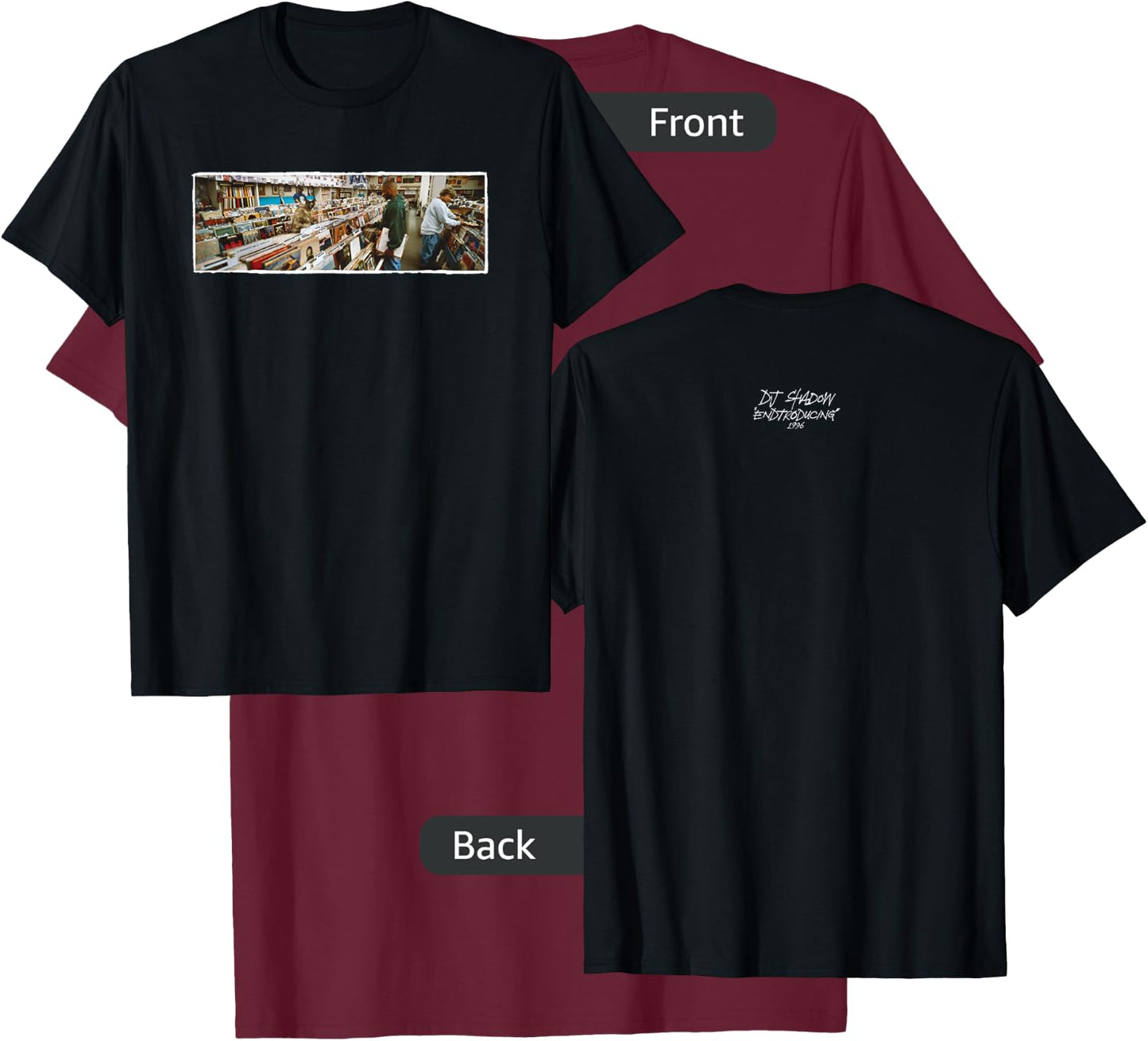 DJ Shadow Endtroducing Panoramic , Small, Black T-Shirt - T-Shirt | Maroon