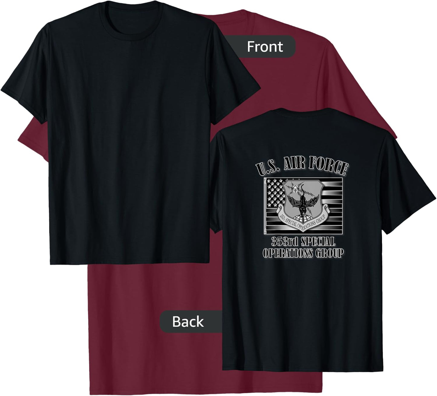 U.S. Air Force 353rd Special Operations Group (Back Design) T-Shirt - T-Shirt | Maroon