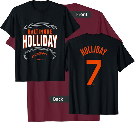 Jackson Holliday Baltimore Name & Number (Front & Back) T-Shirt - T-Shirt | Maroon