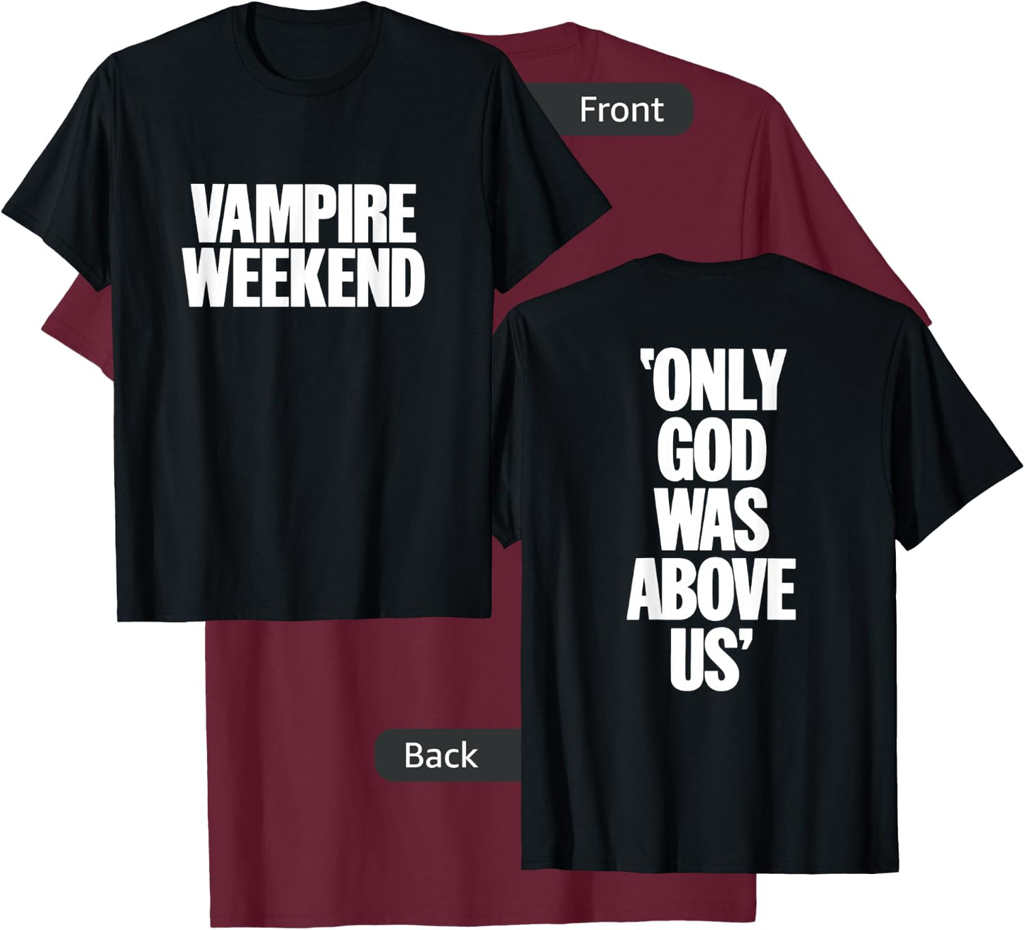 Only God Was Above Us Black T-Shirt - T-Shirt | Maroon
