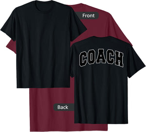Coach Sports Trainer Vintage Varsity Team Black on The Back T-Shirt - T-Shirt | Maroon