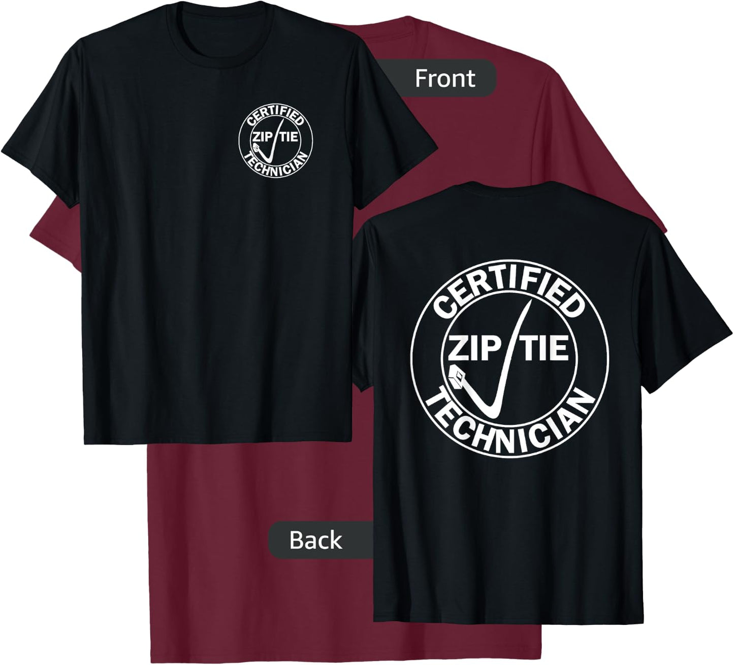 Men's Drifter - Certified zip tie technician XL Navy T-Shirt - T-Shirt | Maroon