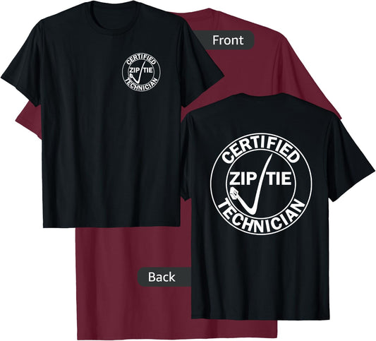 Men's Drifter - Certified zip tie technician XL Navy T-Shirt - T-Shirt | Maroon