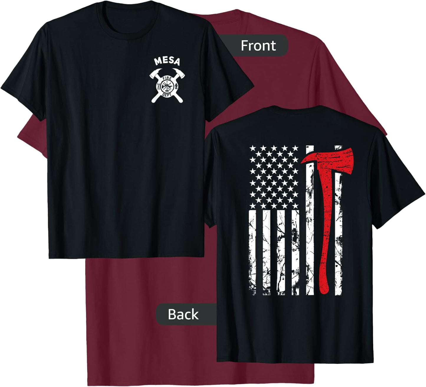 City Of Mesa Fire Department Arizona Firefighter T-Shirt - T-Shirt | Maroon