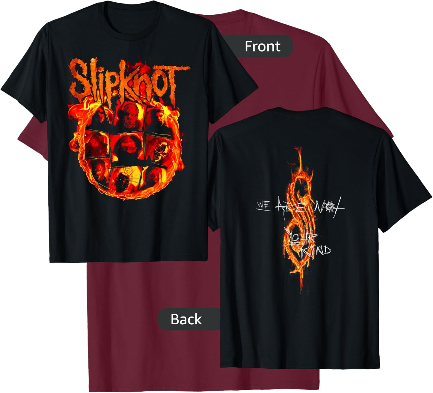 Slipknot Official We Are Not Your Kind Flames T-Shirt - T-Shirt | Maroon