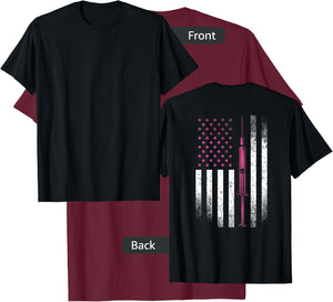 Nurse Shirt RN LPN American Flag Syringe Doctor Medical USA T-Shirt - T-Shirt | Maroon