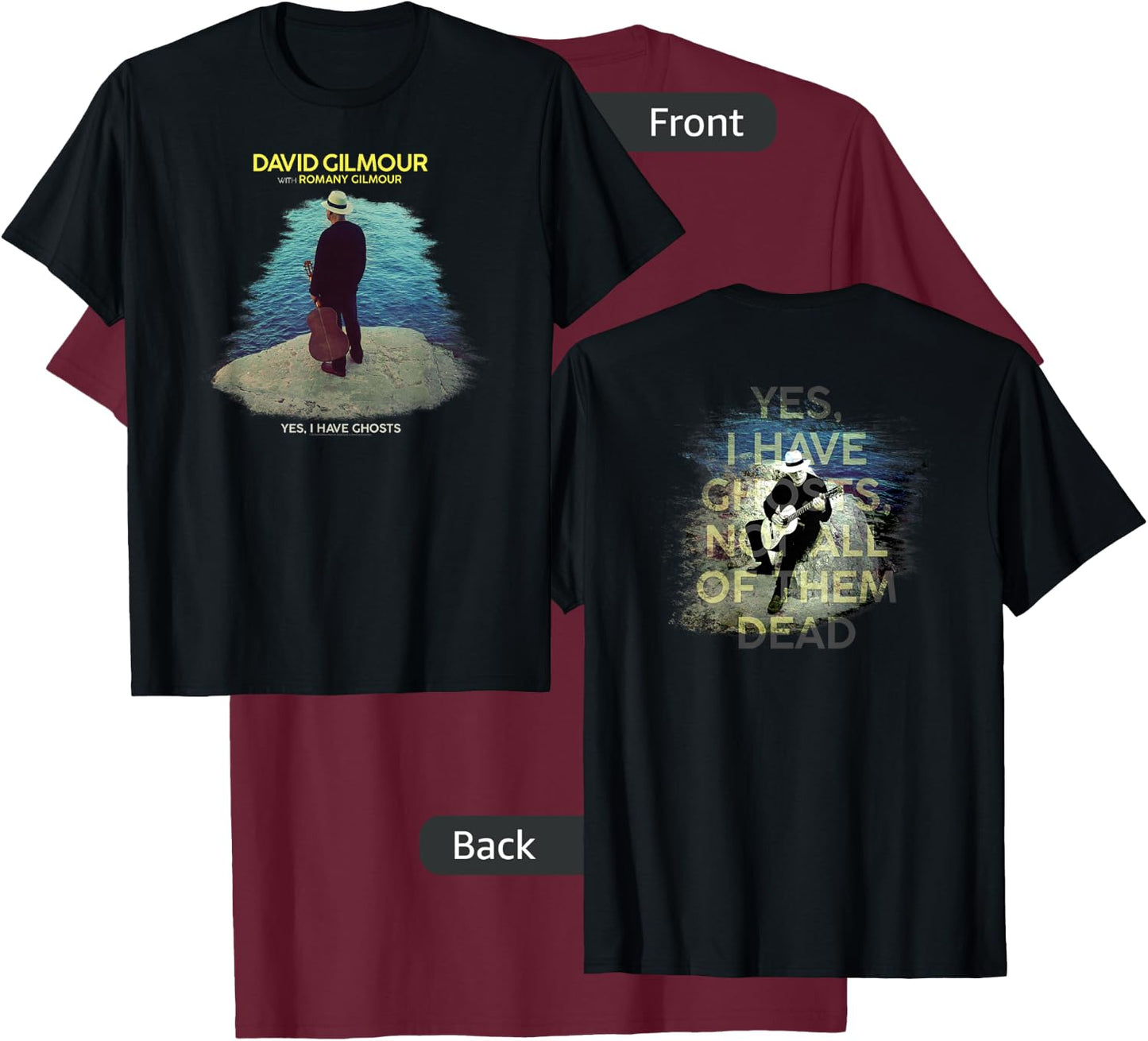 David Gilmour Yes I Have Ghosts T-Shirt - T-Shirt | Maroon