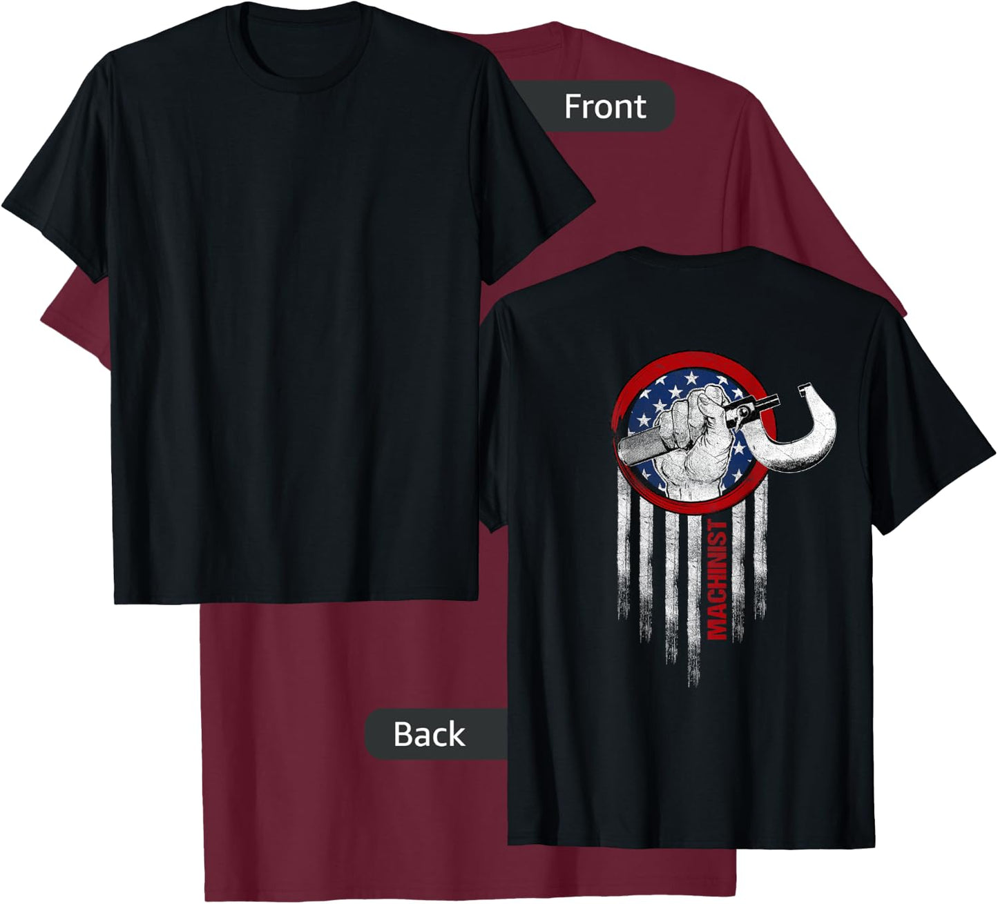 Machinist Gifts Design On Back Of Clothing T-Shirt - T-Shirt | Maroon