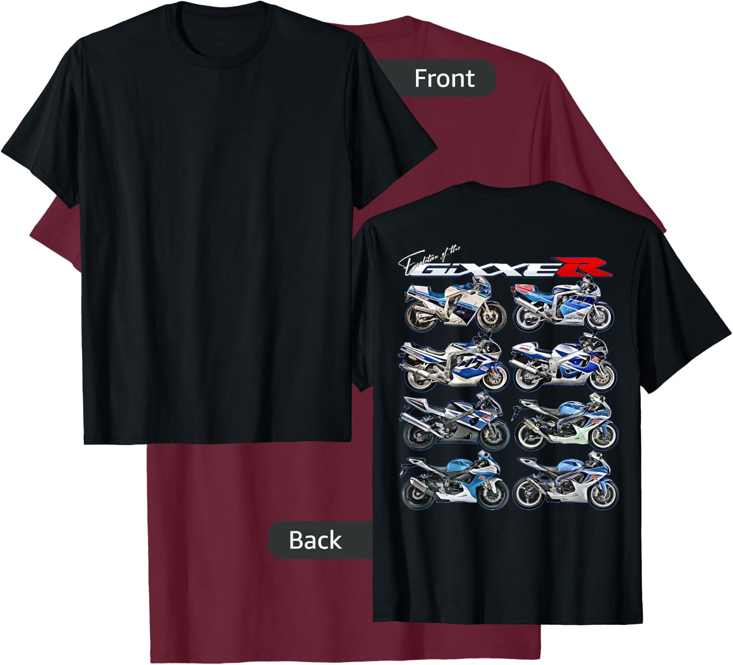 Gixxer, Evolution, GSXR, Road Racing, Motorcycle, Motorbike, Bike T-Shirt - T-Shirt | Maroon